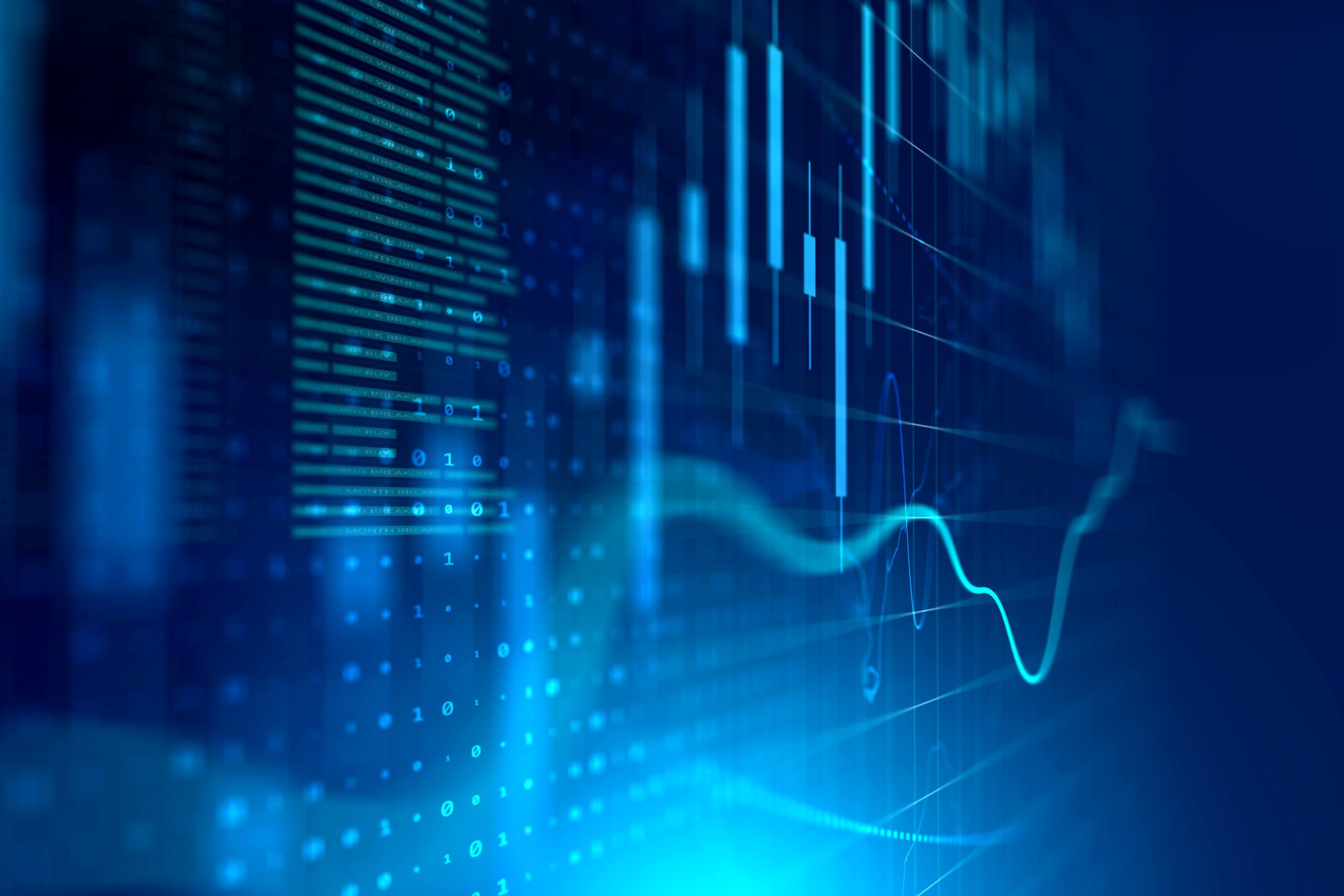 Data Technology Computer Generated Digital Currency and Exchange Stock Chart for Finance and Economy Display